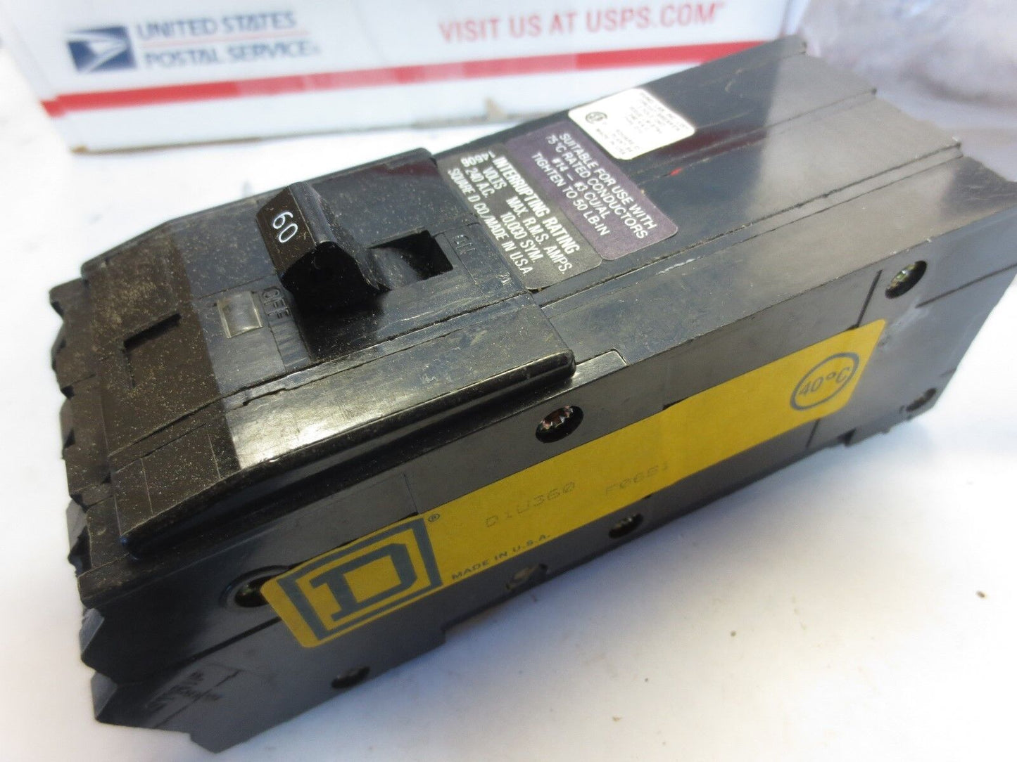 SQUARE D Q1U360 CIRCUIT BREAKER 60A, 240VAC, 3-POLE COMMON TRIP