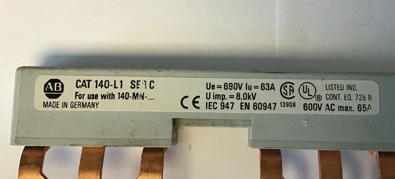 ALLEN BRADLEY 140-L1 SER.C 600VAC 65AMP TERMINAL LINKS***LOTOF2***