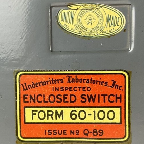 FEDERAL SAFETY SWITCH 60-100 ENCLOSED SWITCH 60A 230VAC 2POLE 10HP