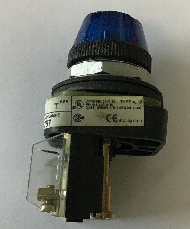 ALLEN BRADLEY 800T-Q24 BLUE LENS 30MM PILOT LIGHT 24VAC/DC SERIES T