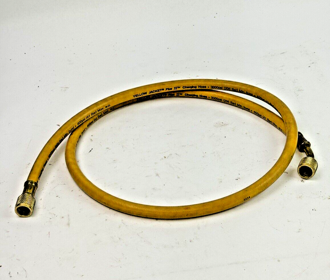YELLOW JACKET - PLUS II 60" 1/4" CHARGING HOSE - YELLOW - 3000 PSI / 600 PSI