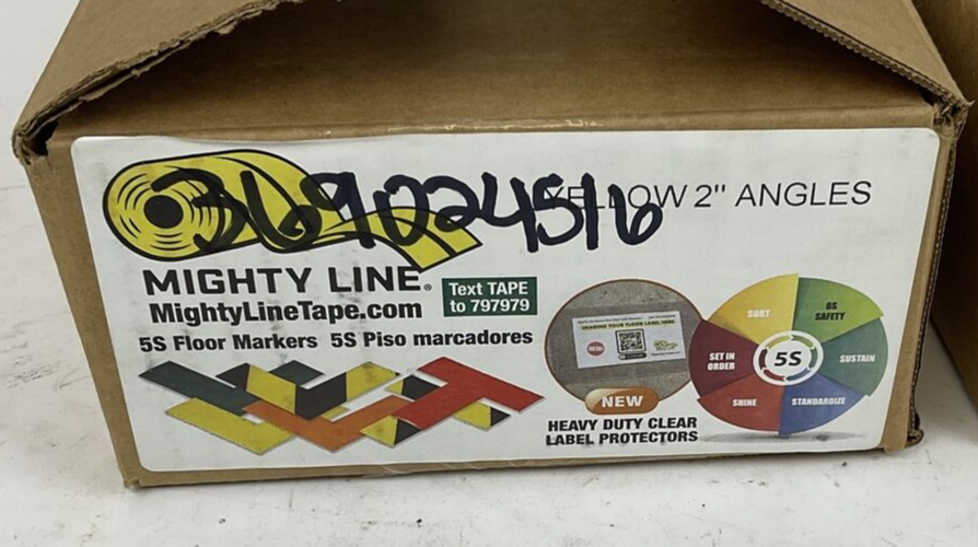 MIGHTY LINE YELLOW FLOOR TAPE L SHAPE 2" QTY 192