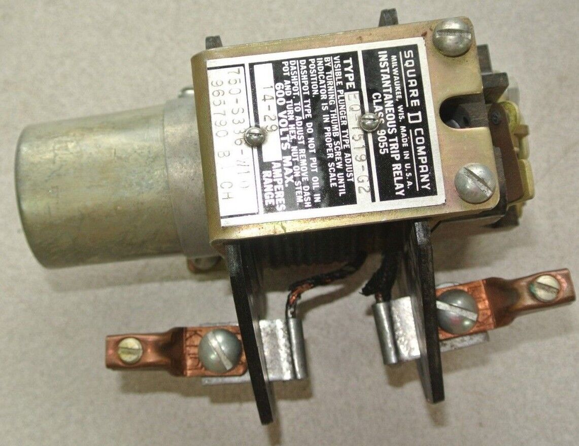 SQUARE D 9055 EQ-1519-G2 DASHPOT TYPE MAGNETIC RELAY - 14-29 AMPS - NEW SURPLUS