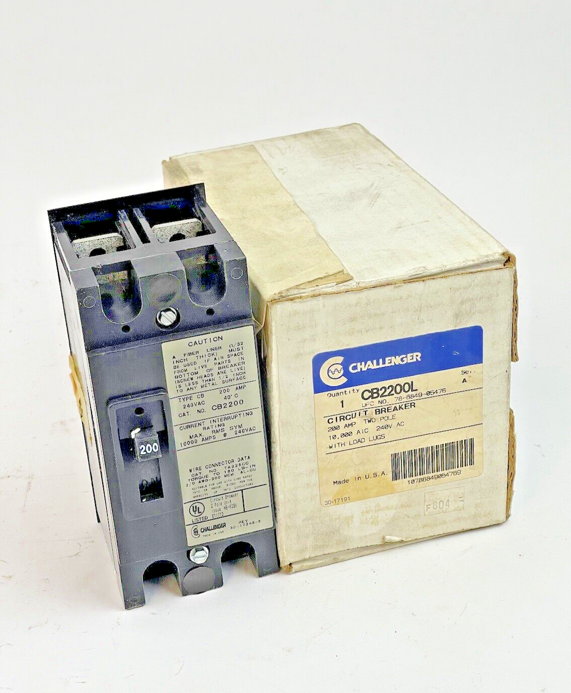CHALLENGER - CB2200L SERIES A - CIRCUIT BREAKER - 200A/2 POLE/240 VAC