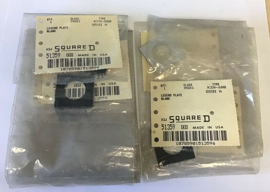 SQUARE D 9001 KXN-600 LEGEND PLATE "BLANK" SER.A ****LOTOF13****