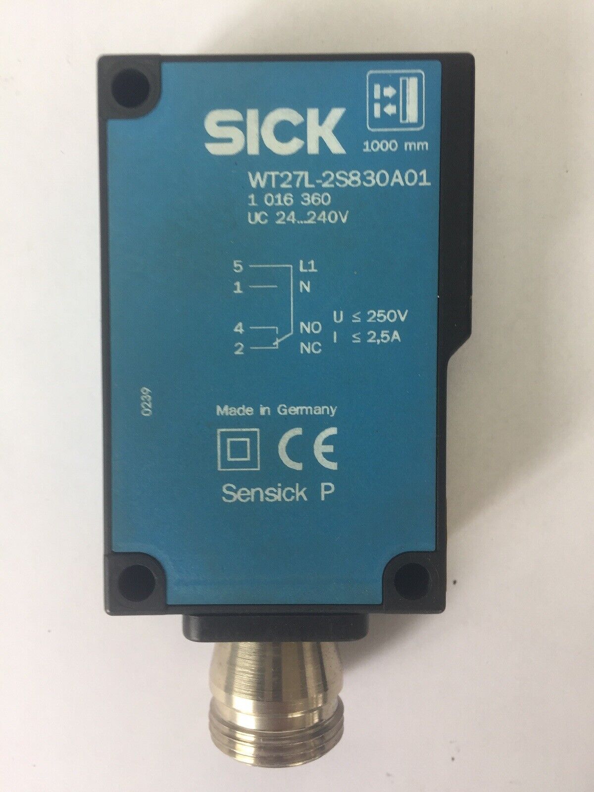 SICK WT27L-2S830A01 PHOTOELECTRIC PROXIMITY SWITCH UC 24...240V