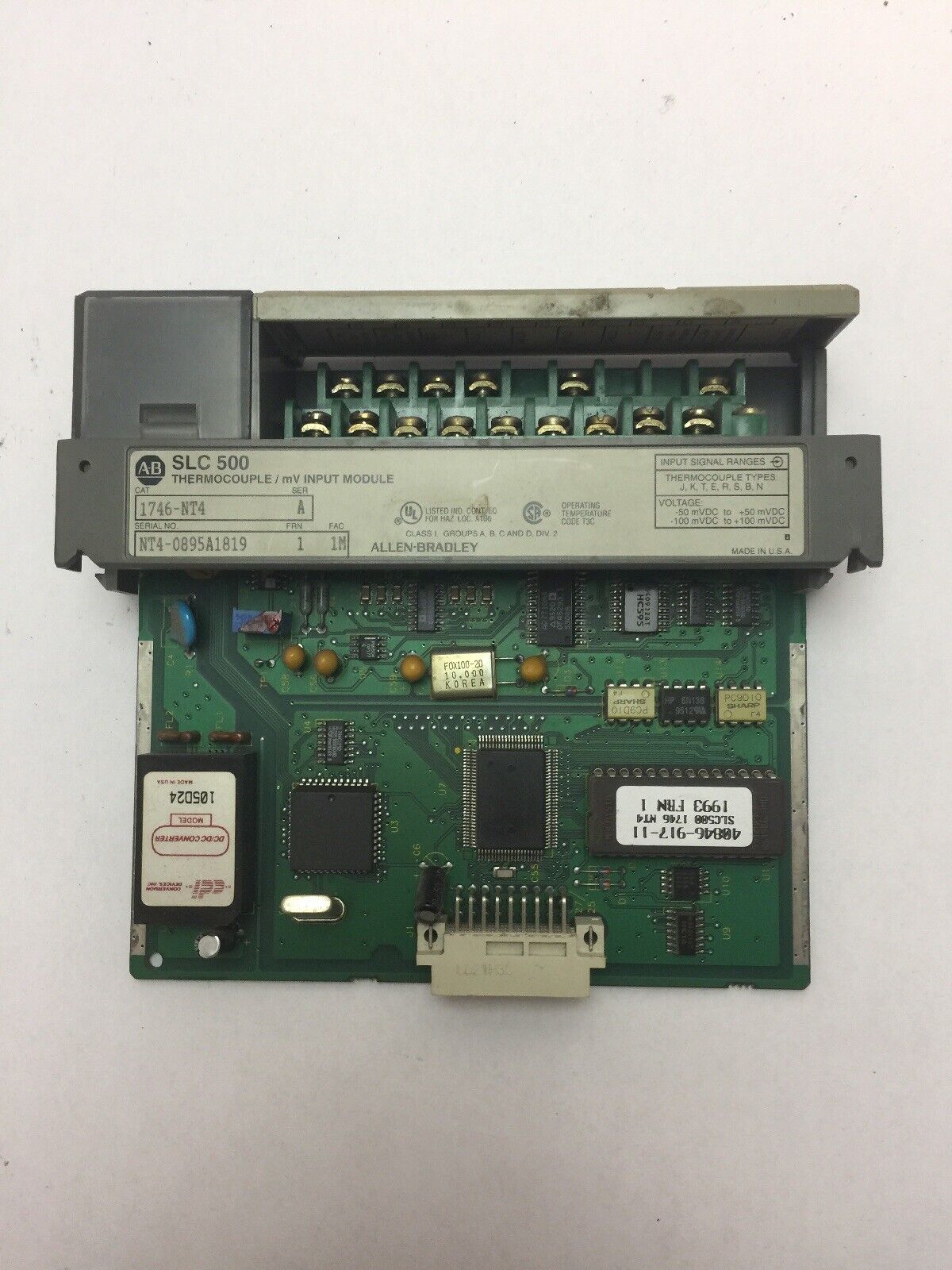 ALLEN BRADLEY 1746-NT THERMOCOUPLE / mV INPUT MODULE SER A FRN 1 FAC 1M