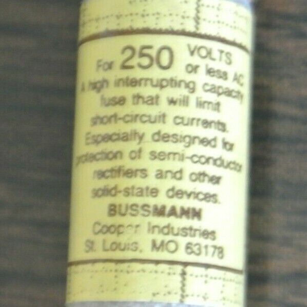 BOX of 10 / BUSS KAX20 RECTIFIER / SEMICONDUCTOR FUSE / 20A / 250V / NEW SURPLUS