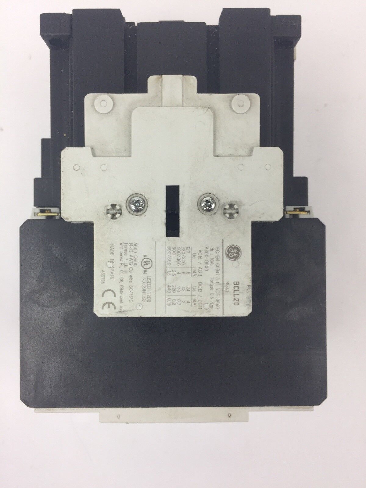 GE CL10E300M CONTACTOR LB4ED COIL 24-28VAC/DC 50/60HZ BCLL11 & BCLL20 AUX CONTAC