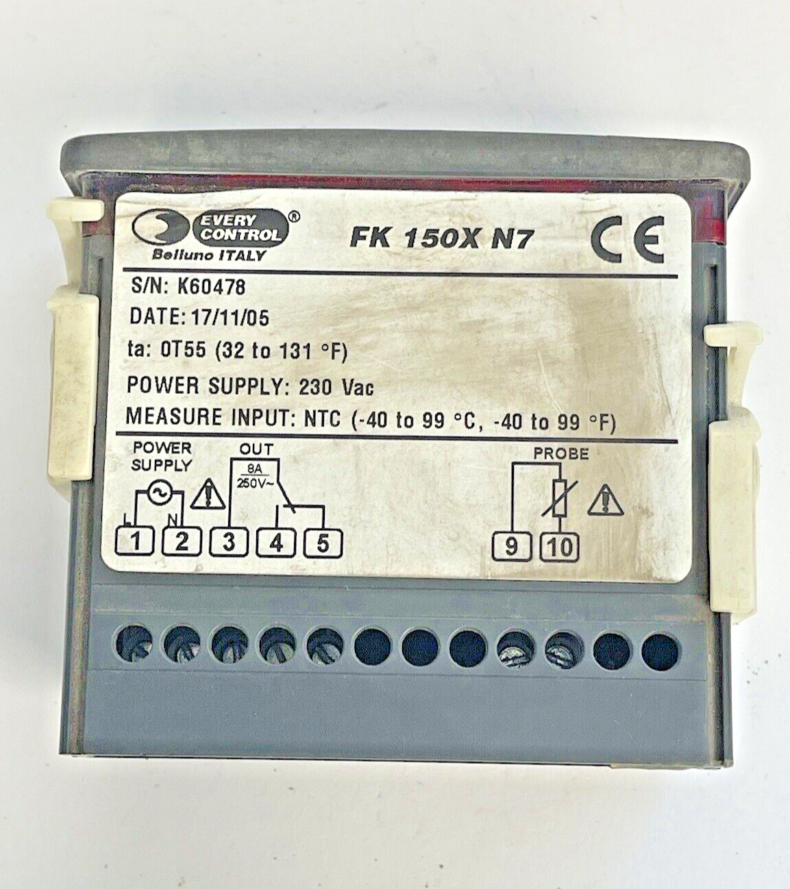 EVERY CONTROL - FK 150X N7 - EVCO CONTROLLER - 230VAC , -40 - 99° C