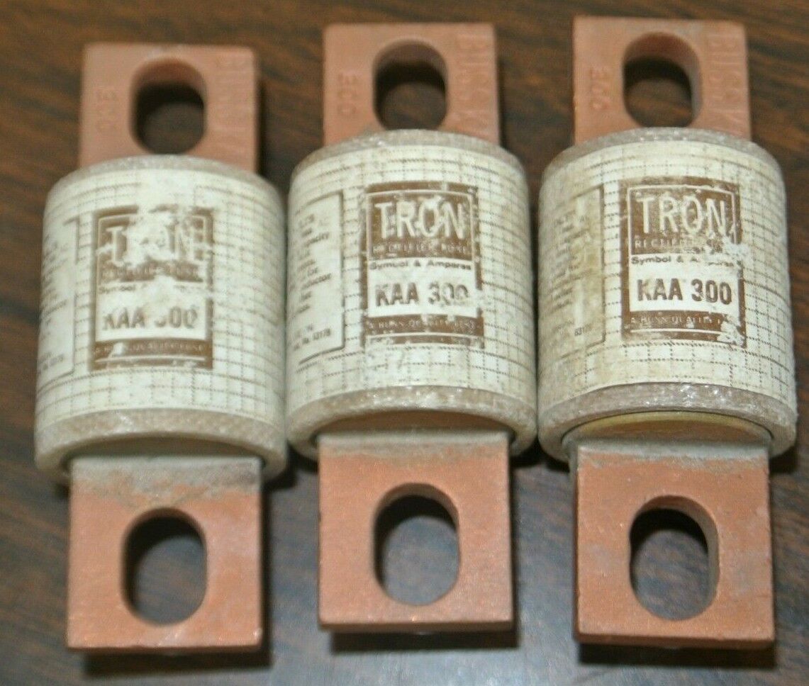 LOT of 3 / BUSSMANN / TRON KAA300 RECTIFIER FUSE / 300A / 130V / NEW SURPLUS