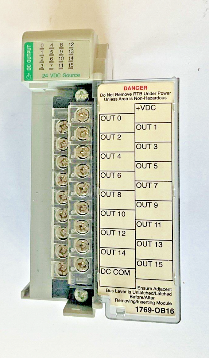 ALLEN BRADLEY 1769-OB16 COMPACT I/O OUTPUT MODULE SER.B REV.1 F/W REV.2.1 24VDC