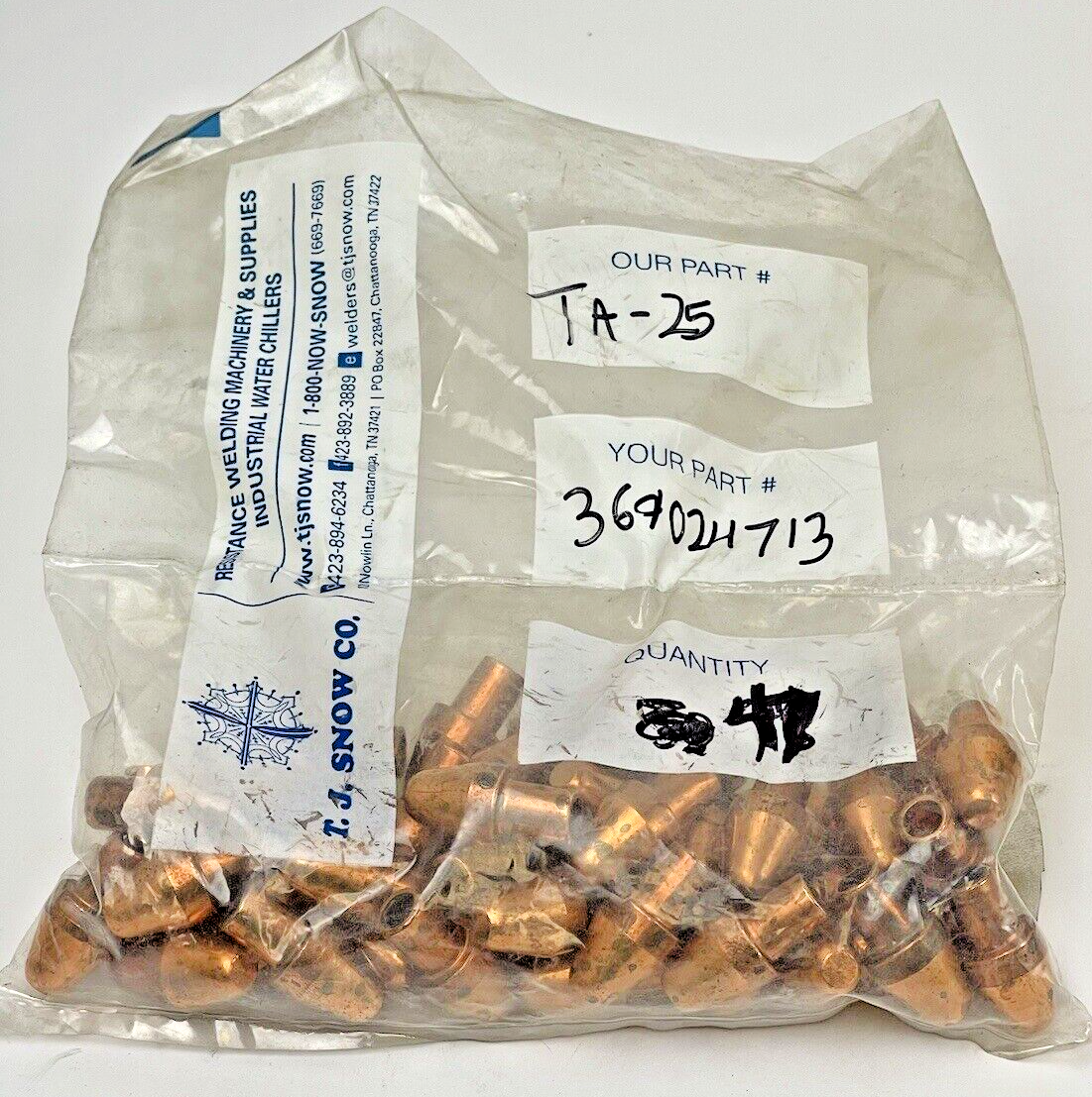 TUFFALOY - TA-25 - *BAG OF 47* - Male Welding Cap, 5RW, A-Nose, C18200 - TA25
