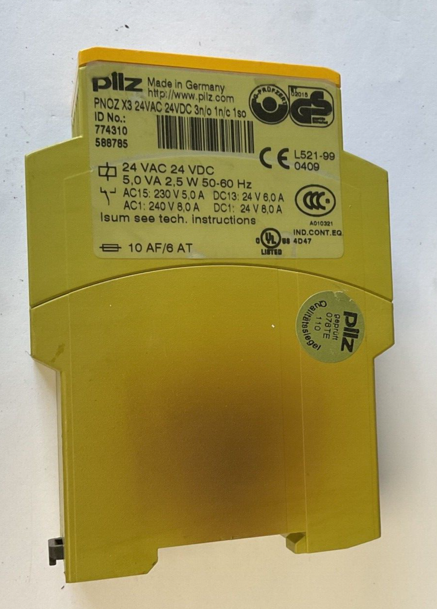 PILZ PNOZ X3 SAFETY RELAY 24VAC 24VDC 3N/O 1N/C 1SO 50-60HZ