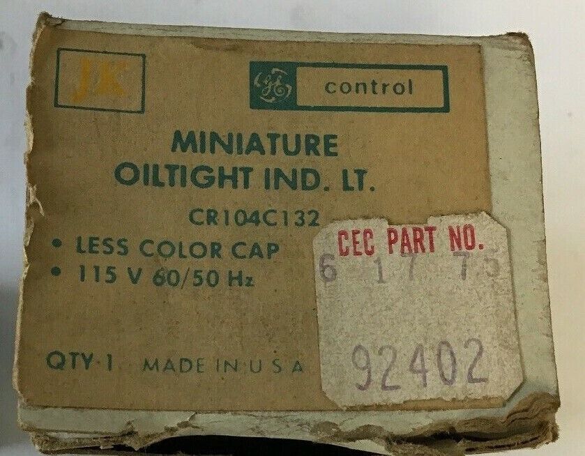 GE CR104C132 OILTIGHT INDICATOR LIGHT 115V 60/50Hz