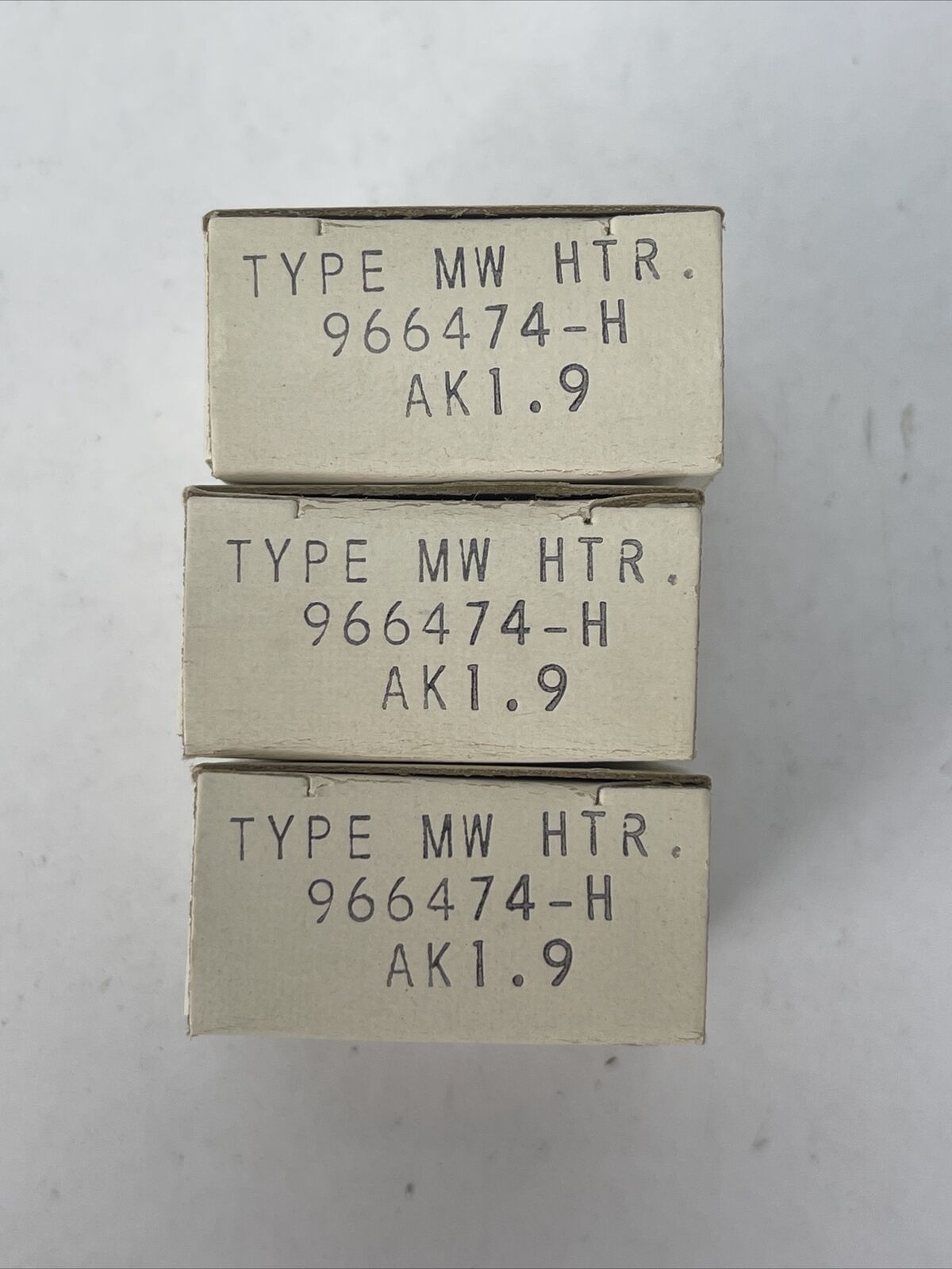 WESTINGHOUSE AK1.9 TYPE MW OVERLOAD RELAY HEATERS (LOT OF 3)
