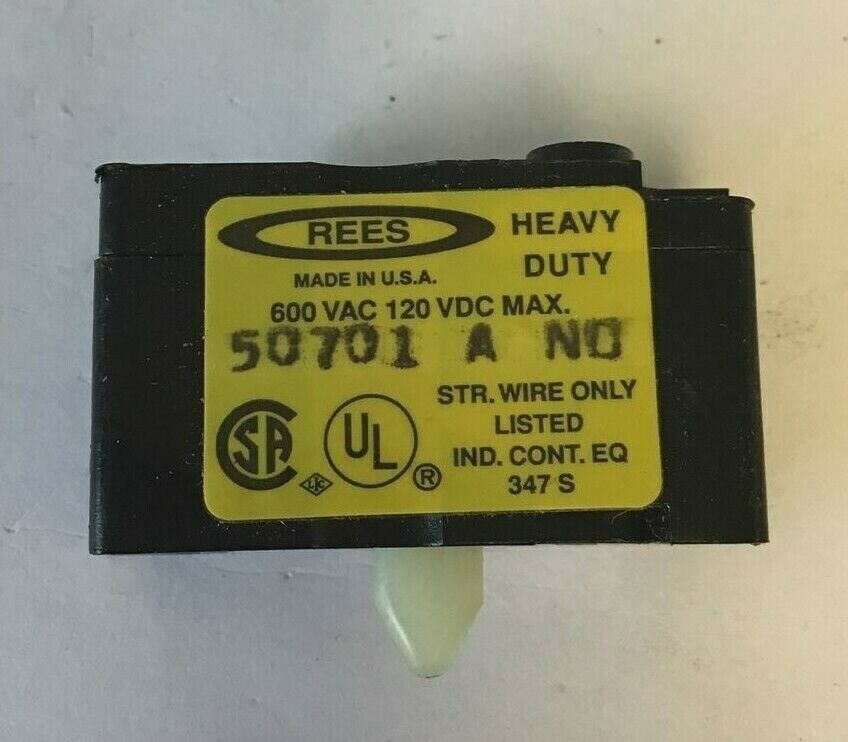 REES 50701-000 CONTACT BLOCK A 600VAC 120VDC HEAVY DUTY ****LOTOF4****