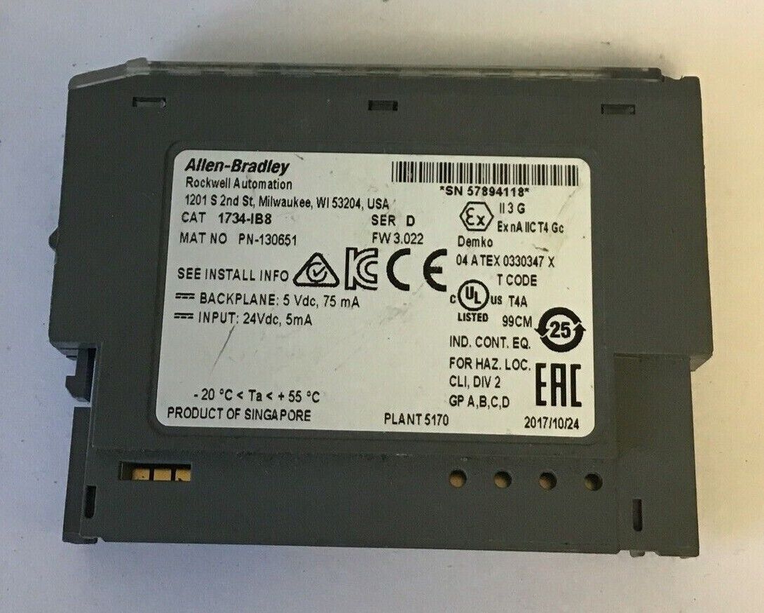 ALLEN BRADLEY 1734-IB8 SINK INPUT 24VDC SER.D