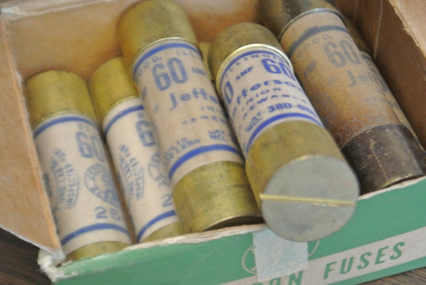 LOT of 8 JEFFERSON UNION 380-060 RENEWABLE FUSE / 60A / 250V / NEW SURPLUS