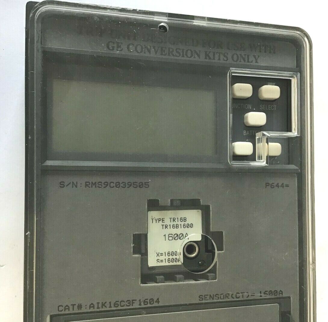 GENERAL ELECTRIC AIK16C3F1604 TRIP UNIT W/TR16B1600 1600A MICROVERSATRIP