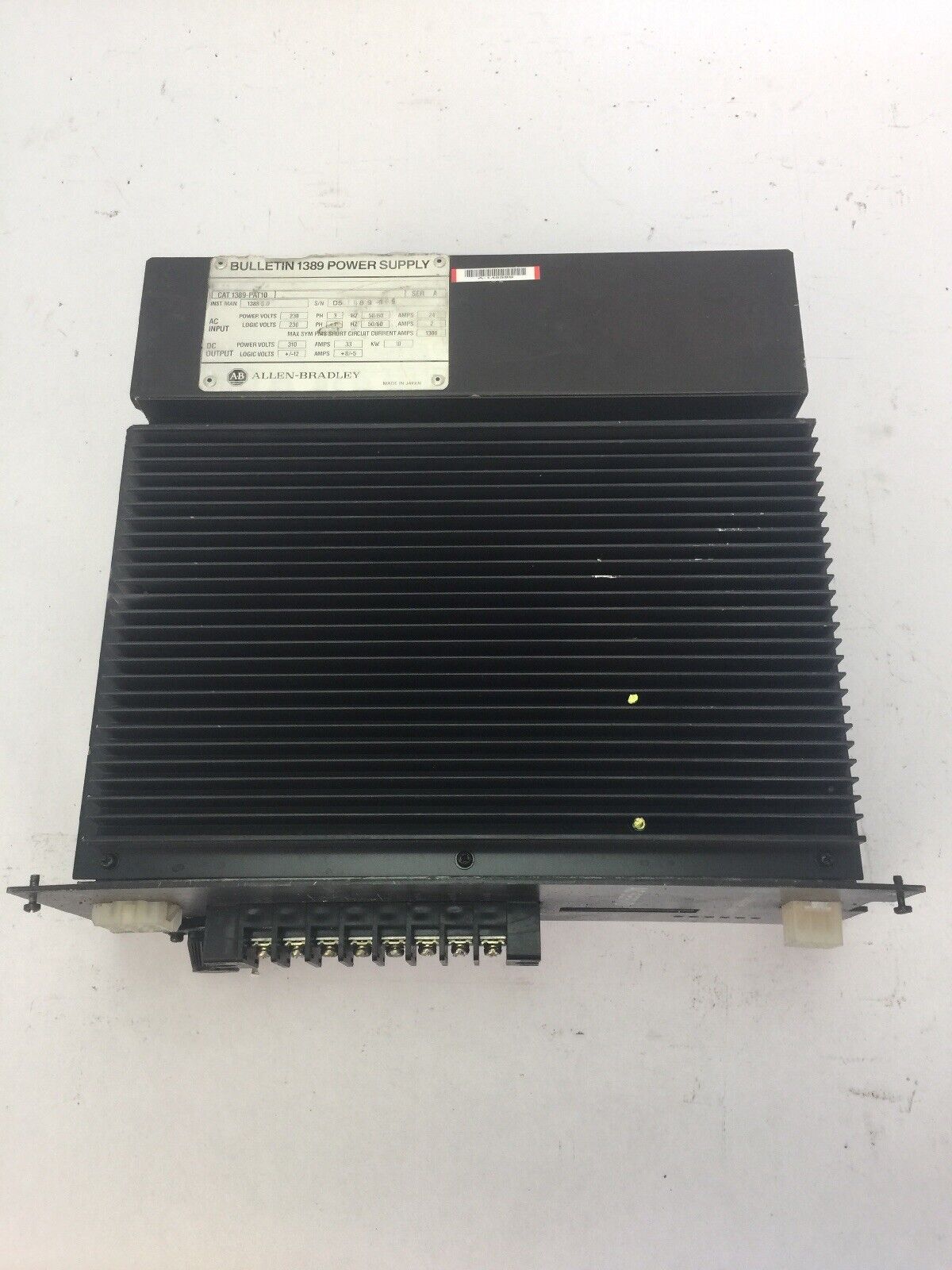 ALLEN BRADLEY 1389-PAT10 POWER SUPPLY SER A INPUT 230VAC OUTPUT 310VDC 33A 10KW