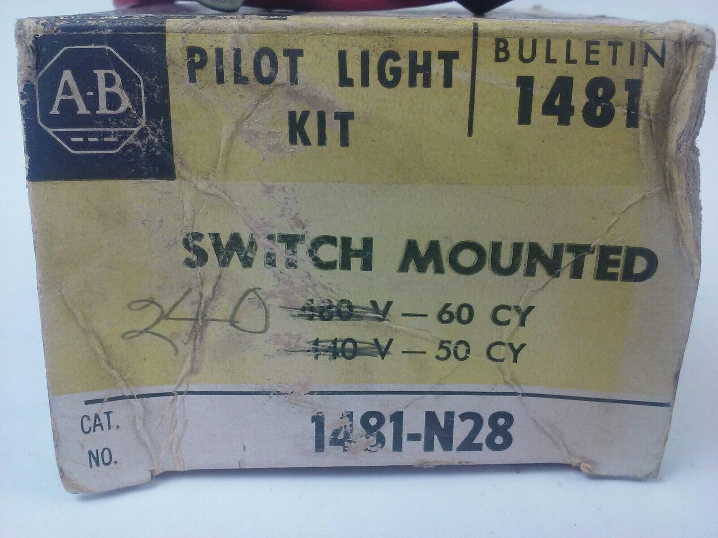 ALLEN BRADLEY 1481-N27 PILOT LIGHT KIT 240V-50/60HZ, GE #12 LAMP, W/ X-227810