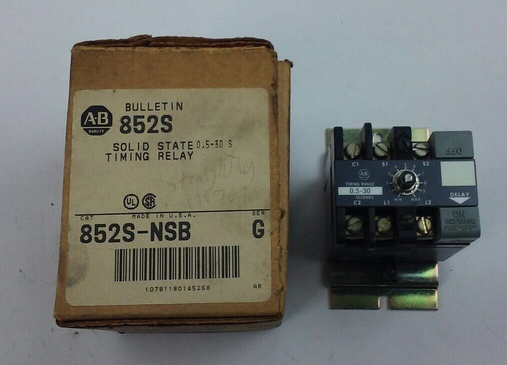 ALLEN BRADLEY 852S-NSB SOLID STATE TIMING RELAY Ser. G (NEW IN BOX)