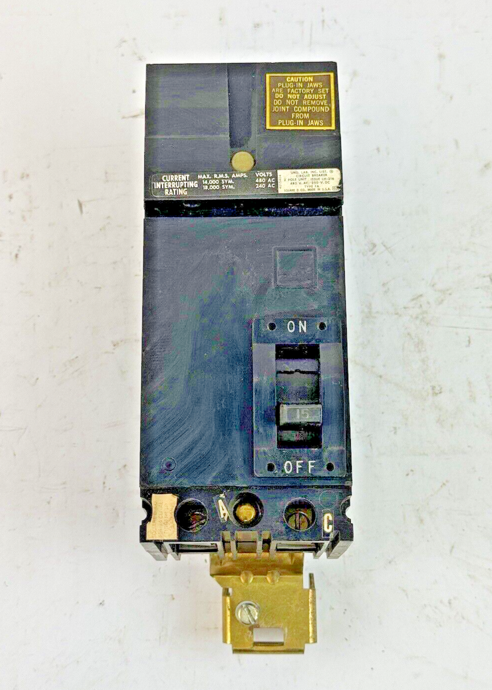 SQUARE D - FA24015AC - I-LINE MOLDED CIRCUIT BREAKER - 15 AMP/2 POLE/480 VAC