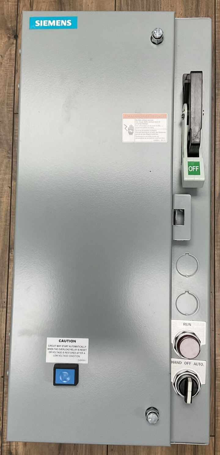 SIEMENS 17DUD92BF11 FUSIBLE COMBINATION STARTER 600VAC 30A 3PH 10HP COIL 120VAC