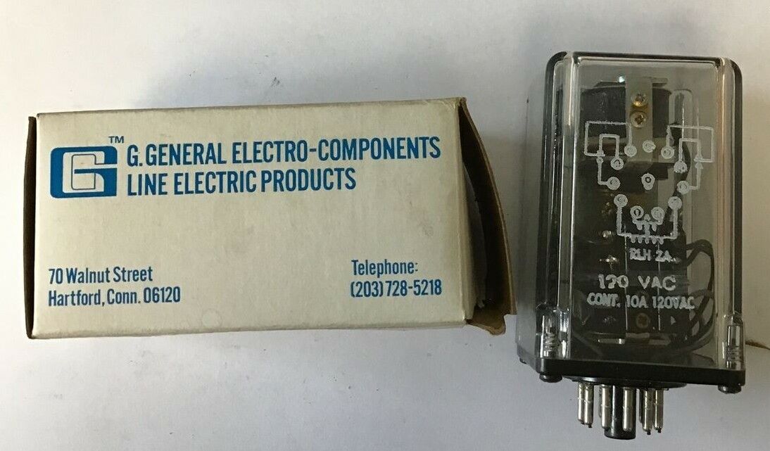 G. GENERAL ELECTRO RLH2A RELAY 120VAC 10A