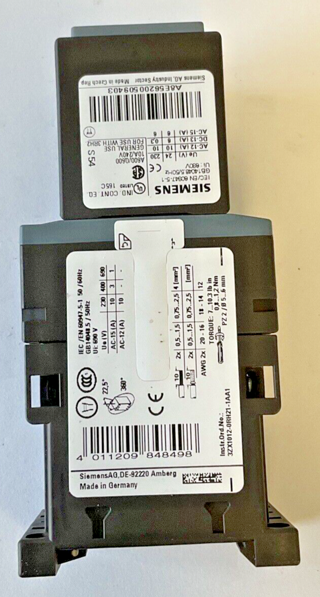 SIEMENS 3RH2262-1BB40 CONTACTOR 24VDC 50HZ