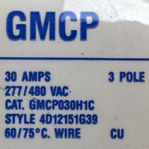 WESTINGHOUSE GMCP030H1C GMCP CIRCUIT BREAKER 30AMP 277/480VAC 3POLE 4D12151G39