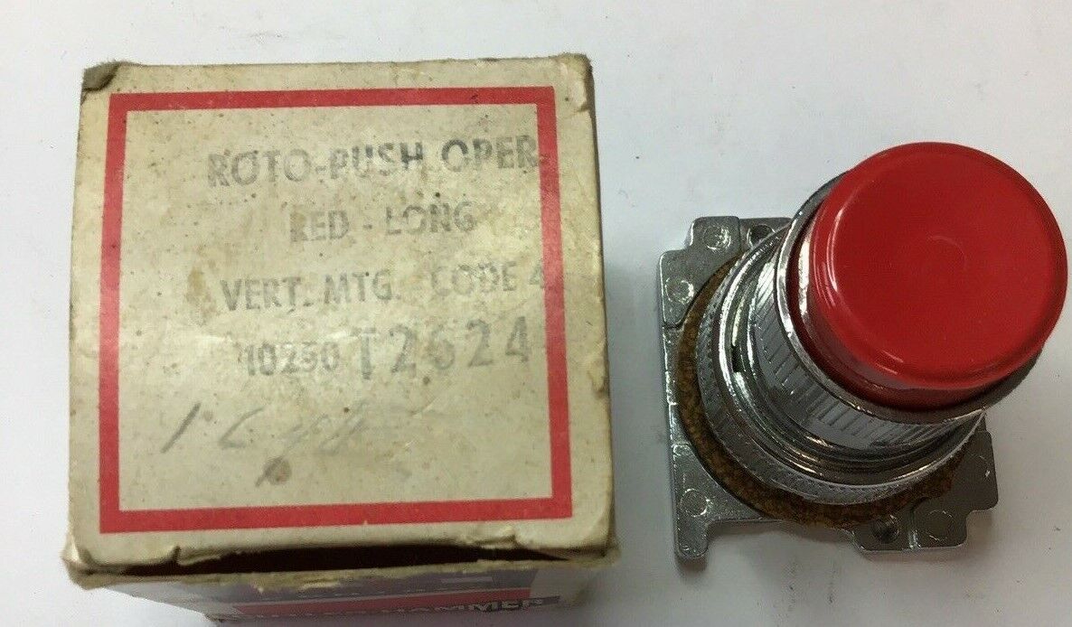 CUTLER HAMMER 10250T2624 ROTO-PUSH BUTTON RED