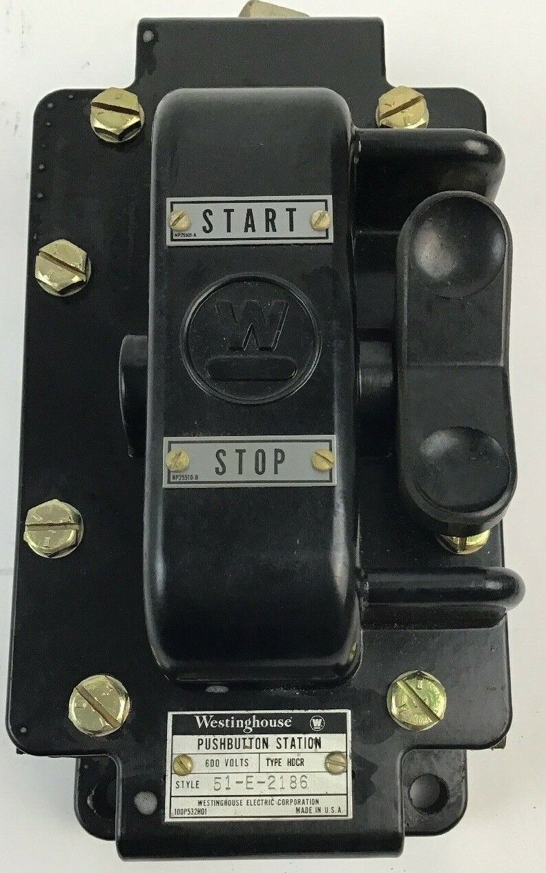 WESTINGHOUSE PUSHBUTTON STATION TYPE HDCR STYLE 51-E-2186 600VOLTS