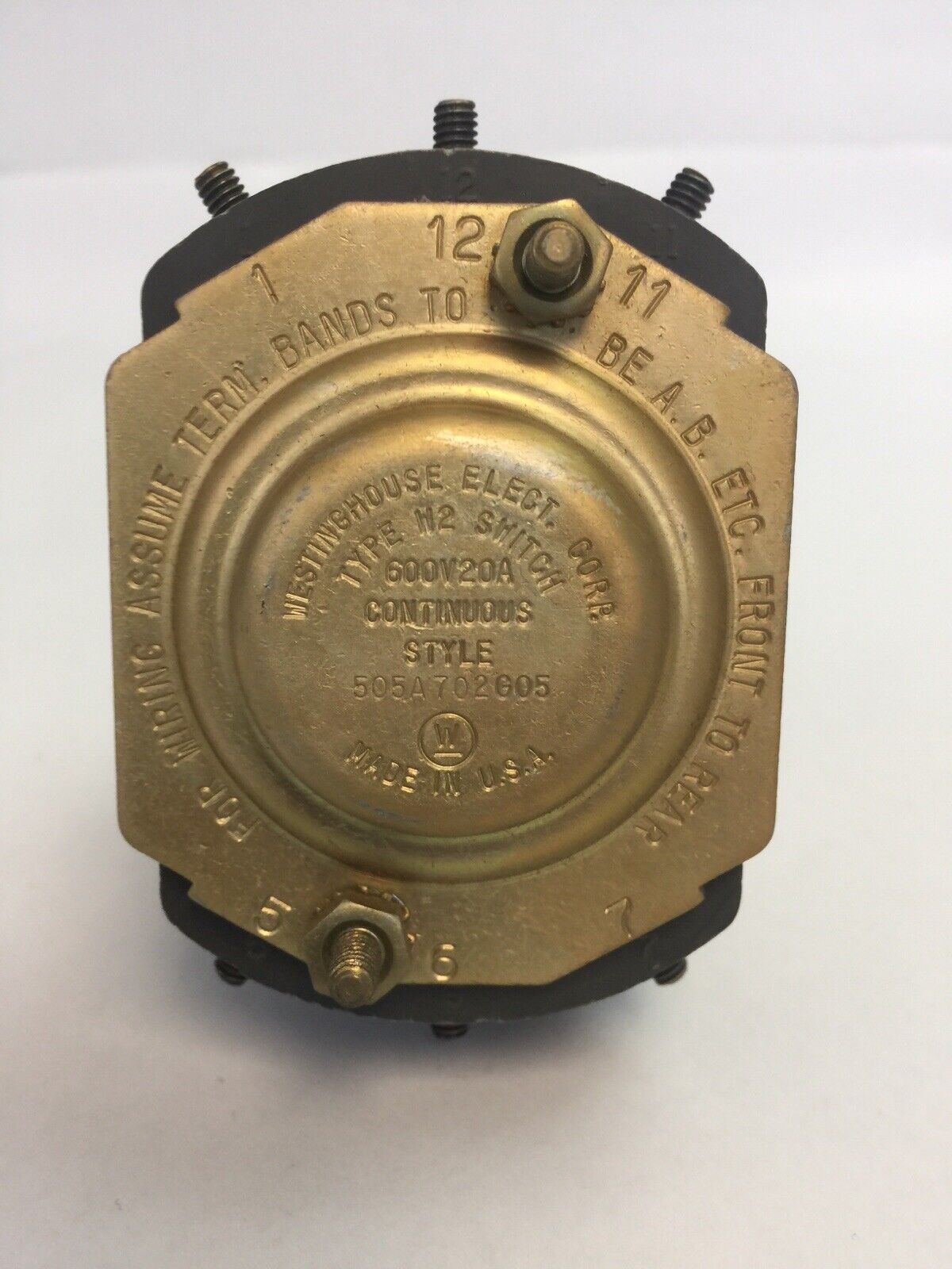 WESTINGHOUSE 505A702G05 TYPE W2 SWITCH 600V 20A ROTARY SWITCH
