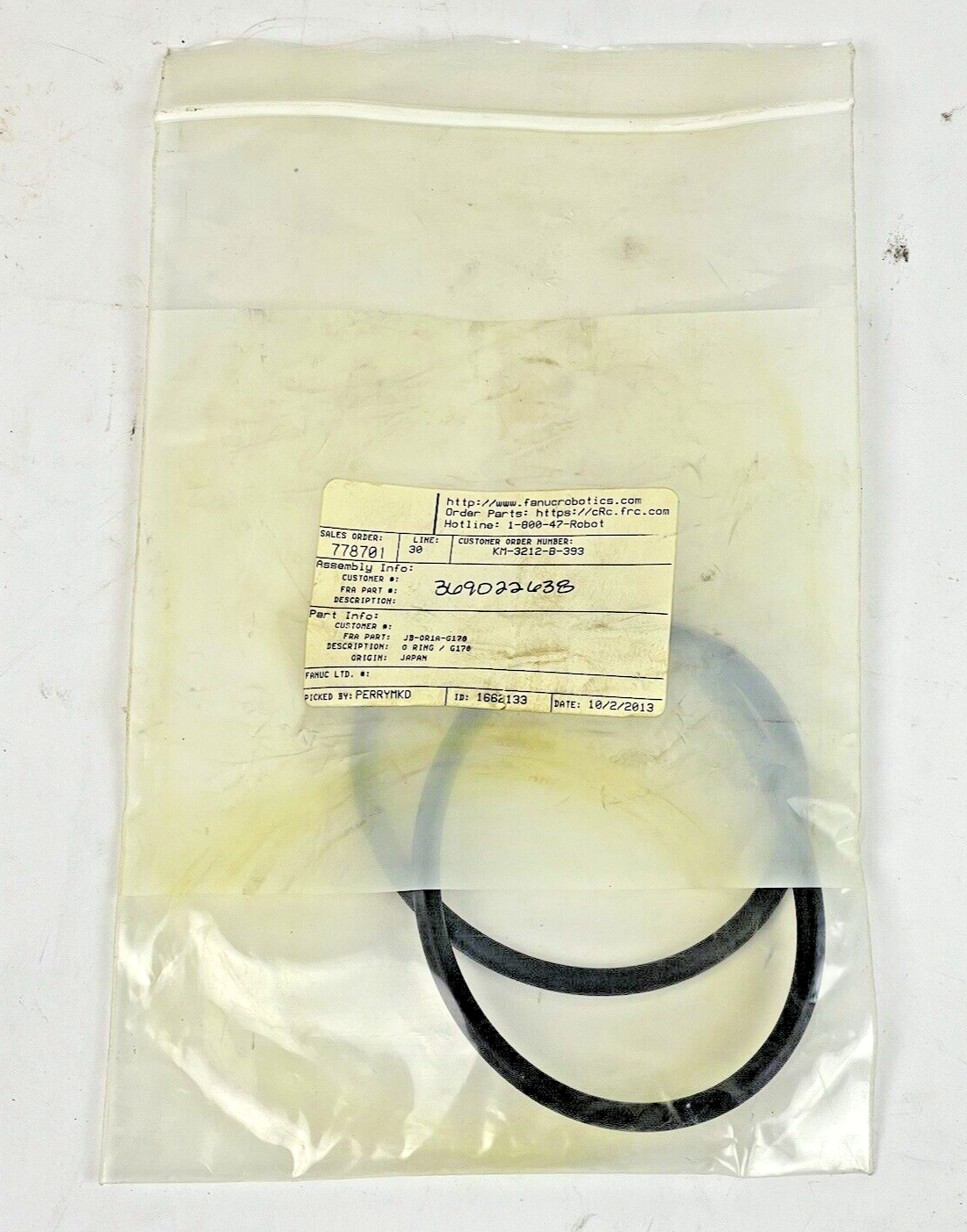 FANUC - JB-OR1A-G170 - O-RING REPLACEMENT, BLK O RING G170