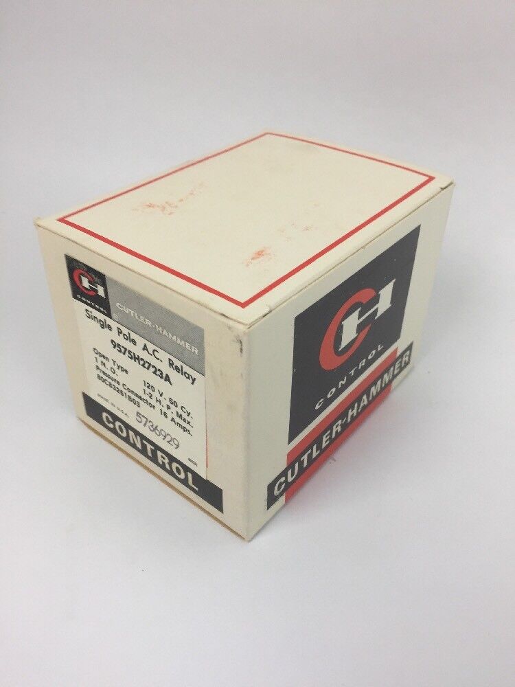 CUTLER HAMMER 9575H2723A SINGLE POLE A.C. RELAY 120 V 60 CY 16 AMPS 1-2 H.P. MAX