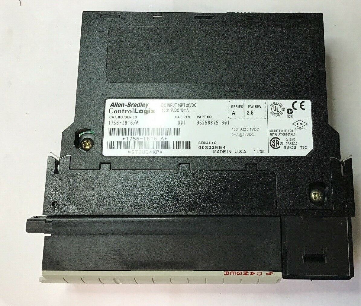 ALLEN BRADLEY 1756-IB16 SER.A INPUT MODULE FW2.5 24VDC CAT.REV.G01 ***LOTOF2***