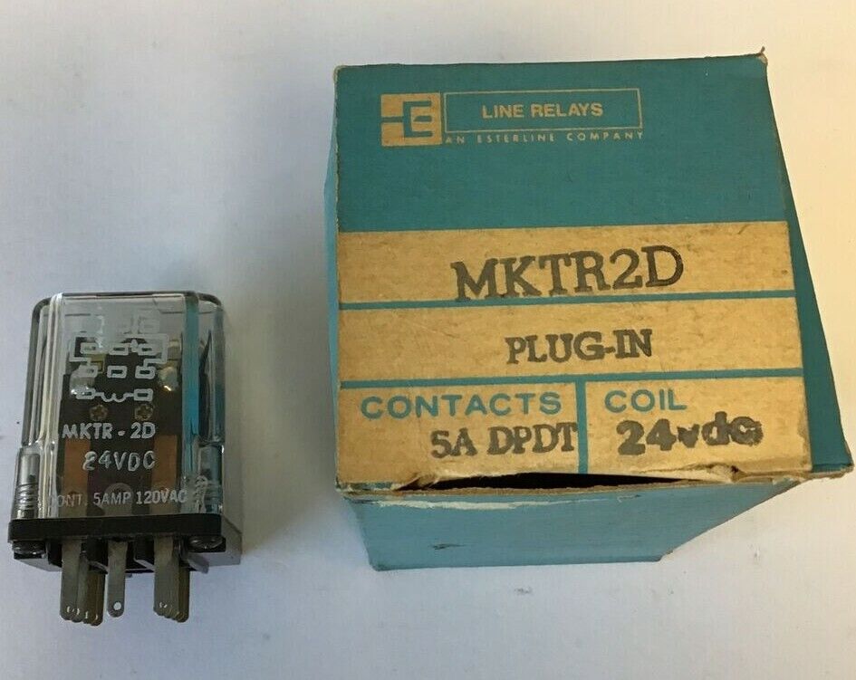 LINE ELECTRIC MKTR-2D PLUG IN RELAY 24VDC 5A DPDT