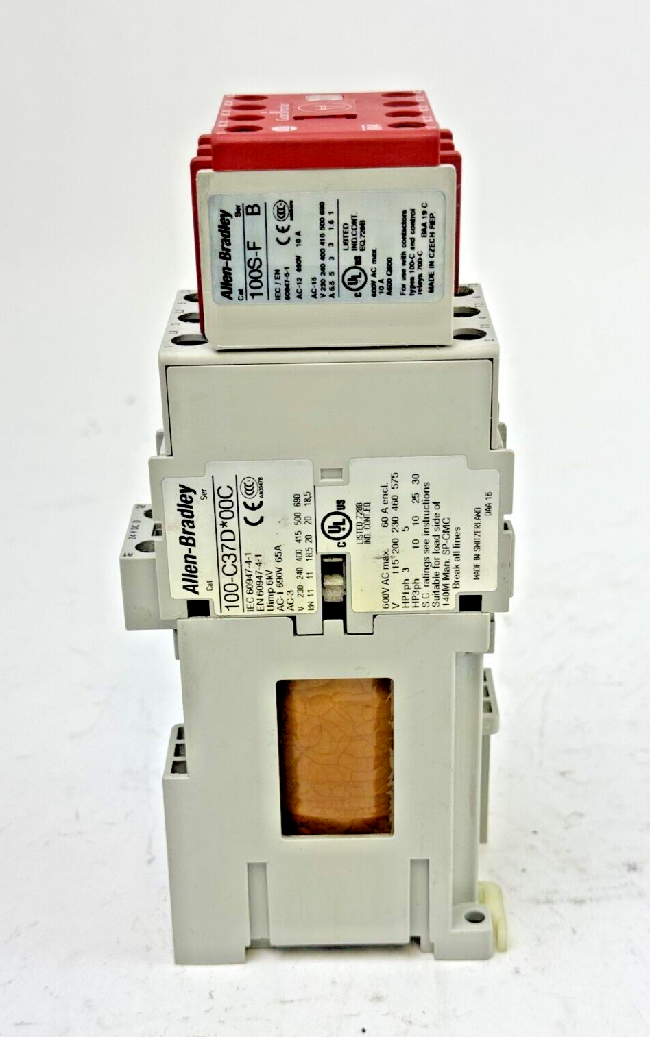 ALLEN-BRADLEY - 100S-C37DJ14C SER. C - SAFETY CONTACTOR W/ 24 VDC COIL