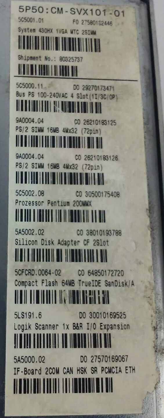 BR AUTOMATION 5P50:CM-SVX101-01 IPC5000/5600/5000C/5600C