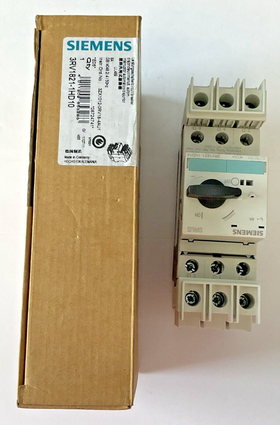 SIEMENS 3RV1821-1HD10 COMBINATION MOTOR CONTROL 8A