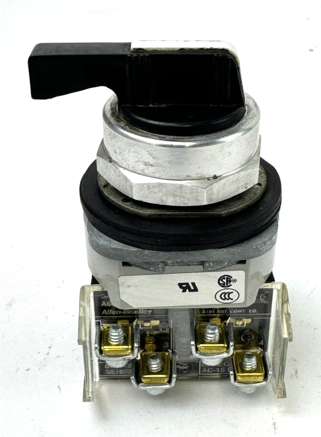 ALLEN-BRADLEY - 800T-JN91 SER. U - SELECTOR SWITCH W/ TWO 800T-XA SER. D BLOCKS