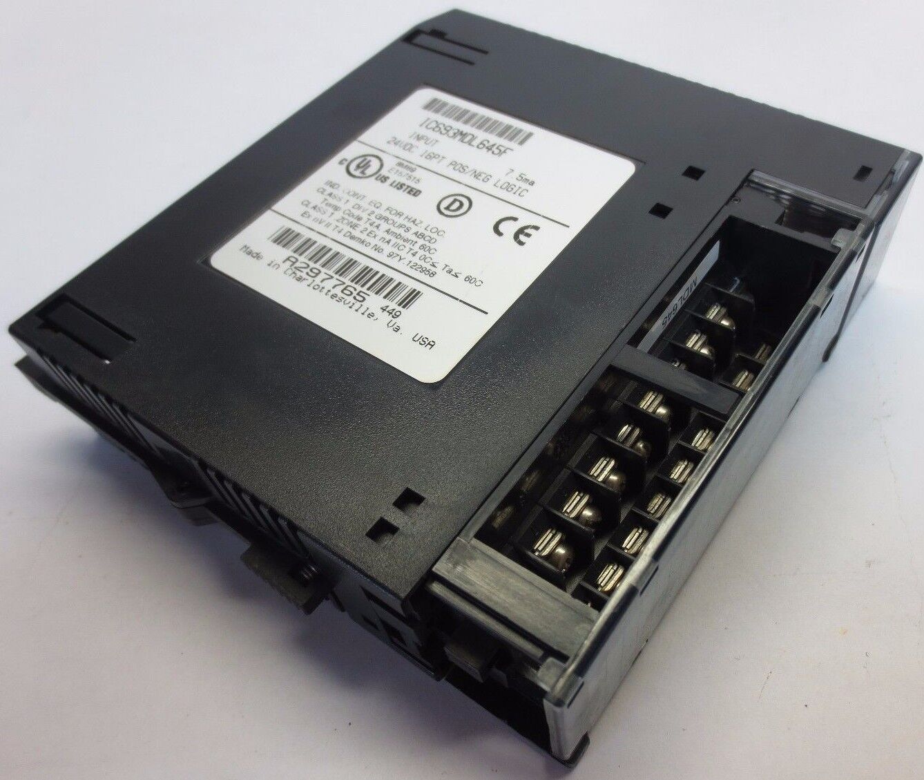 GE FANUC IC693MDL645F INPUT MODULE 24VDC 16PT POS/NEG LOGIC 7.5mA/Pt.