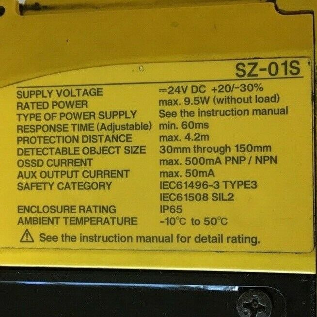KEYENCE SZ-01S SAFETY LASER SCANNER 24VDC 9.5W ***PARTS***