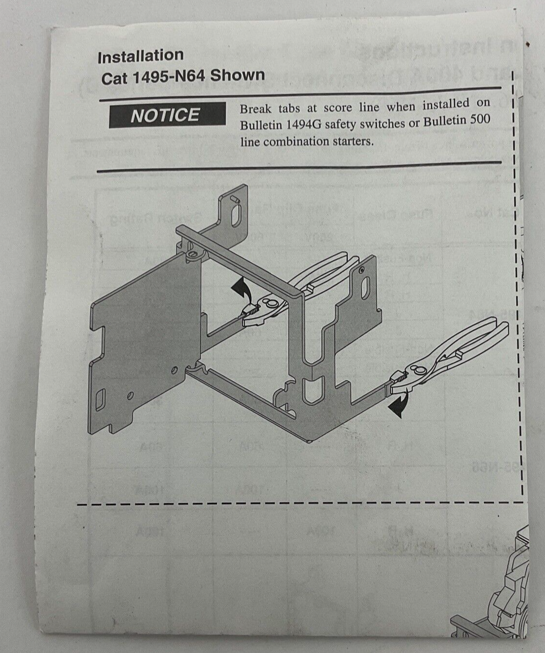 ALLEN BRADLEY 1492-N64 DISCONNECT COVER WITH DOOR