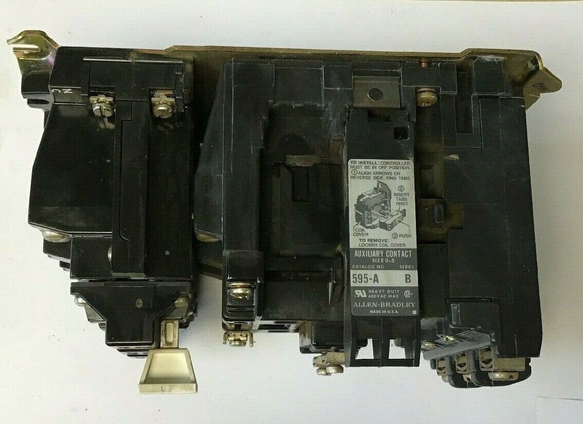 ALLEN BRADLEY 509-B0D SER.B SIZE 1 STARTER 10HP 575V 3-5POLE 27AMP W29 HEATERS