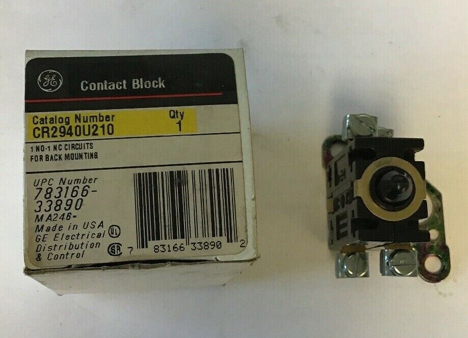 GE CONTACT BLOCK CR2940U210 600VOLTS ***LOTOF2***