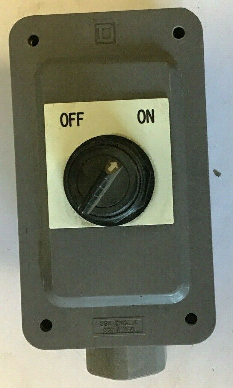 SQUARE D 9001 SKY-110 CONTROL STATION OFF/ON SWITCH ENCLOSURE SER.C 600VAC