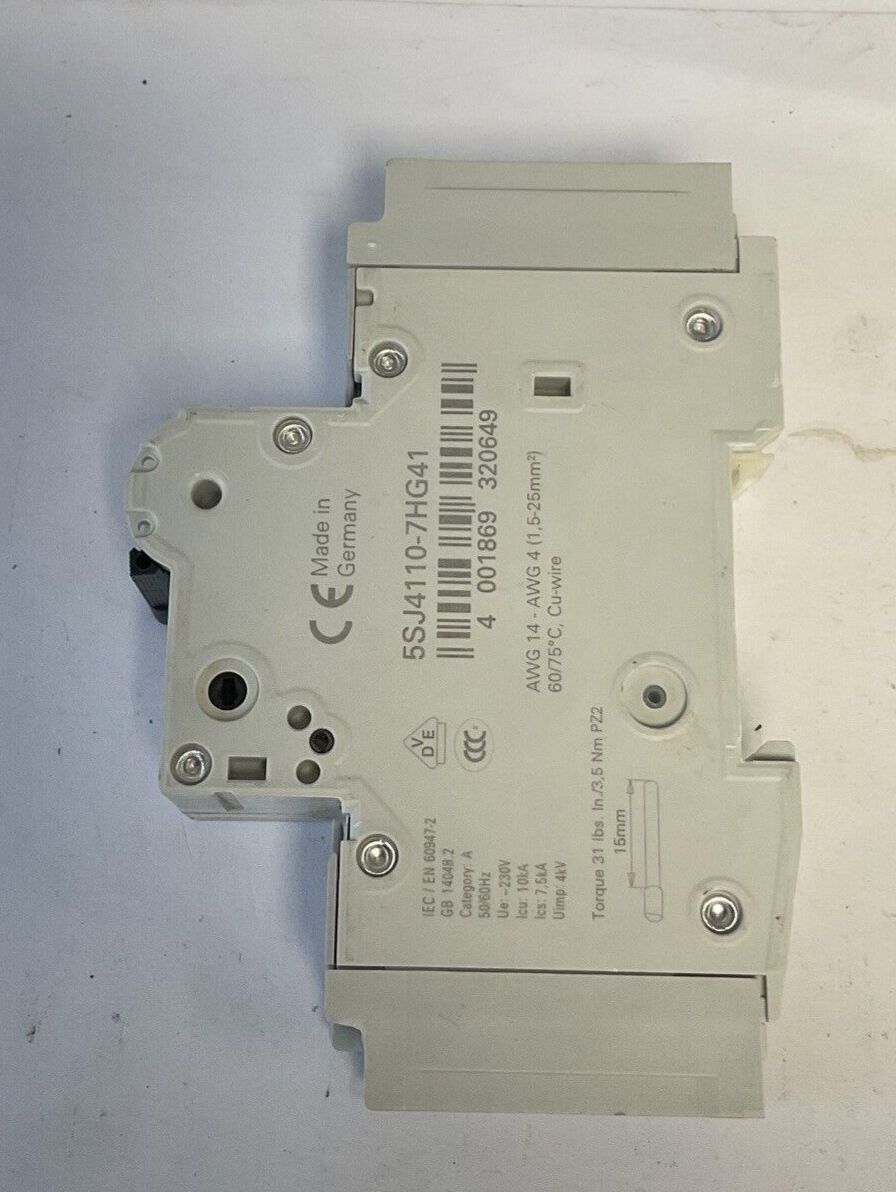 SIEMENS 5SJ4110-7HG41 CIRCUIT BREAKER 10A AUXILIARY CIRCUIT SWITCH ***LOTOF3***